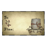 Primitive Candle - Holiday Gift Tags Business Card