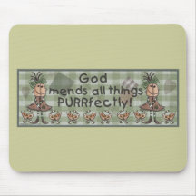 Primitive Girl and Cats Mouse Pad