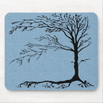 Primitive Rustic Black Tree Mousepad