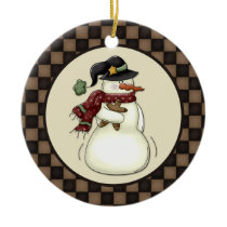 Primitive Snowman Gingerbread Man Christmas Tree Ornaments