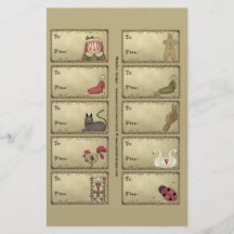 Primitive Things Gift Tags on a Sheet - D5 Flyer