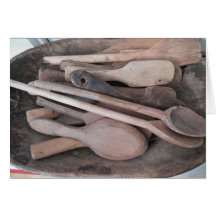 Primitive Wooden Spoons Notecard