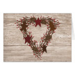 Primitive Wreath Christmas Card