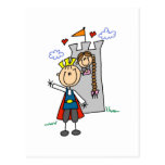 Prince and Girl in Tower Tshirts and Gifts Post Card