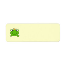 Prince de grenouille. Grenouille de sourire avec u Étiquette D’adresse Retour