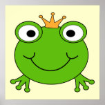 Prince de grenouille. Grenouille de sourire avec u Posters