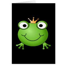 Prince de grenouille. Grenouille de sourire avec u Carte De Vœux