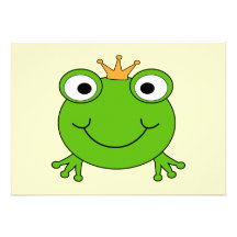 Prince de grenouille. Grenouille de sourire avec u Faire-parts