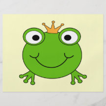 Prince de grenouille. Grenouille de sourire avec u Prospectus