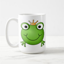 Prince de grenouille. Grenouille de sourire avec u Tasse À Café