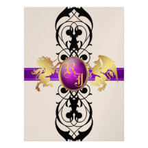 Prince & Princess Purple Gold Champagne 6x8 Announcements