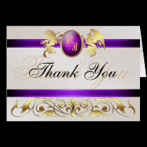 Prince & Princess Purple Jewel Thank You Notecard cards