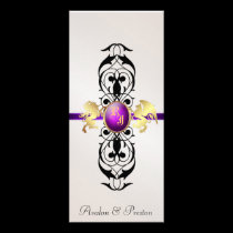 Prince & Princess Purple Jewel Wedding Program rack cards