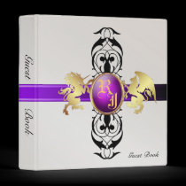 Prince & Princess Purple Ribbon Guest Book Album2 binders