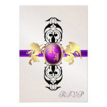 Prince & Princess Purple RSVP Response Invite 2