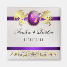 Prince & Princess Purple Save The Date Magnet