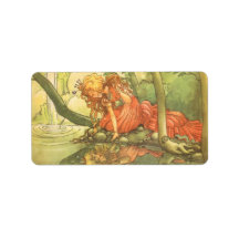 Prince vintage de grenouille ; Princesse et sa réf Étiquette D’adresse