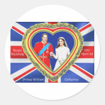 Prince William and Catherine Royal Wedding Round Stickers