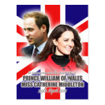 Prince William et carte postale royale de mariage 