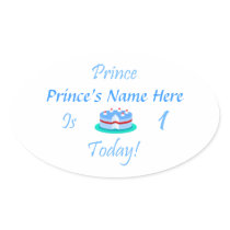 Prince (Your Name) is One Today Stickers