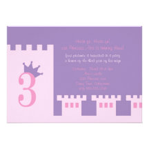Princess 3rd birthday party invite