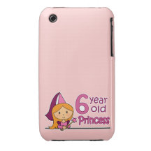 Princess Age 6 Case-Mate iPhone 3 Case