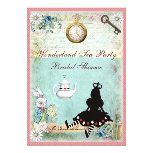 Princess Alice in Wonderland Bridal Shower Custom Invitation