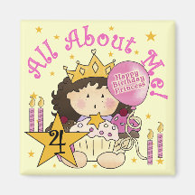Princess All About Me 4th Birthday Tshirts Fridge Magnet