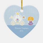 Princess and carriage girl's personalized ornament