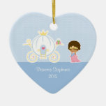 Princess and carriage girl's personalized ornament