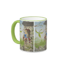 Princess and Dragon Mug in Green