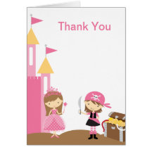 Princess and Pink Pirate Note Cards