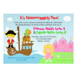 Princess and Pirate Twins Joint Birthday Party Personalized Invitation
