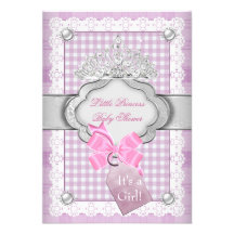Princess Baby Shower Girl Pink Tiara Princess Invite