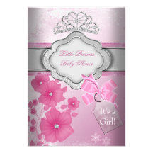 Princess Baby Shower Girl Pink Tiara Princess Personalized Invites