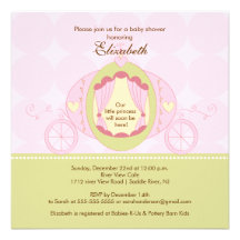 Princess Baby Shower Invitation Pretty Carriage