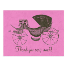 Princess Baby Shower Thank You Post Card