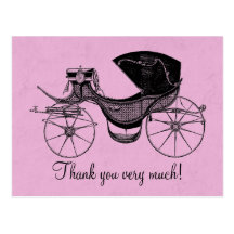 Princess Baby Shower Thank You Post Card