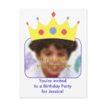 Princess birthday invitation template postcards