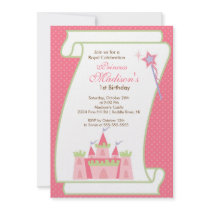 Princess Birthday Party Invitation Elegant Pink