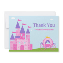 Princess Birthday Party Thank You Card Announcement
