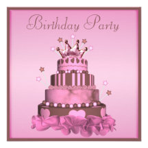 Princess Cake Birthday Party Personalized Invites