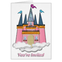 Princess Castle in the Clouds Invited Card