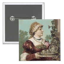 Princess Chocolate Trade Card Pinback Button