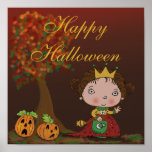 Princess Costume & Pumpkins Fall Halloween design posters