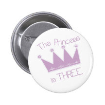 Princess Crown 3rd Birthday Tshirts and Gifts Buttons