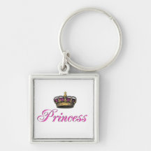 Princess crown in hot pink keychains