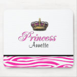 Princess crown in hot pink mousepads