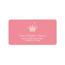 Princess Crown Kids Address Label