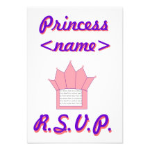 Princess Crown Third Birthday Party R.S.V.P. Card Custom Announcement